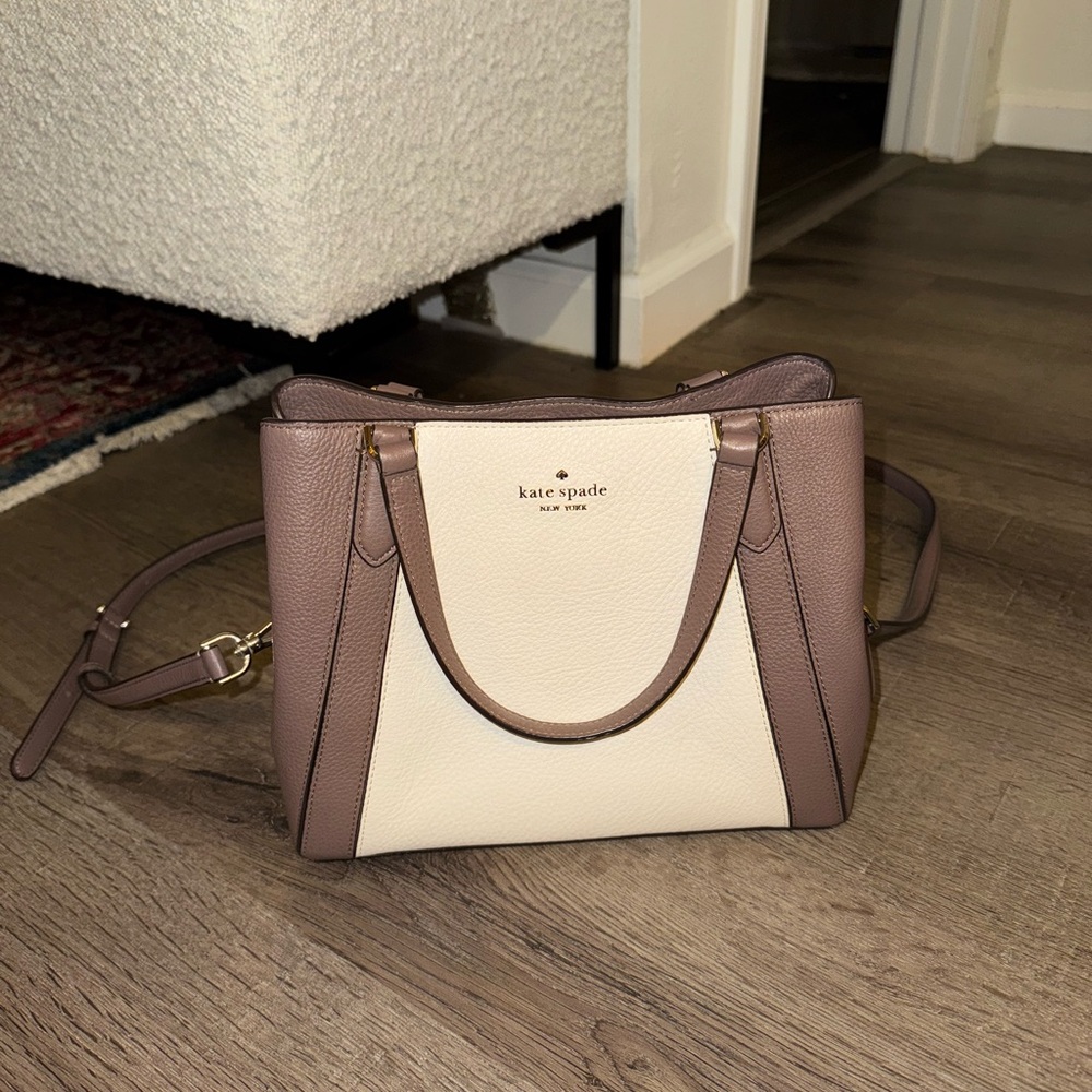 Kate Spade medium triple compartment satchel color- neutral multi